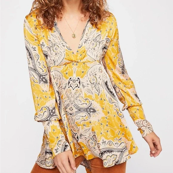 Free people field of butterflies dress cheap
